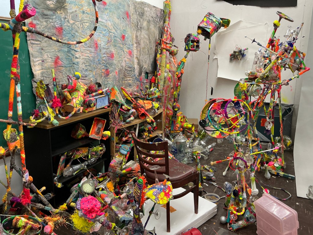 View of Edwin Shelton’s studio in Michigan City, Indiana.