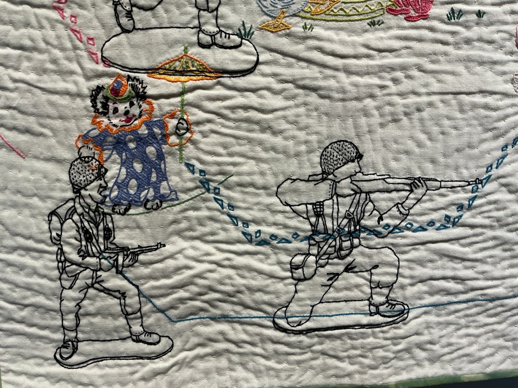 Detail of a quilt by Laurel Izard